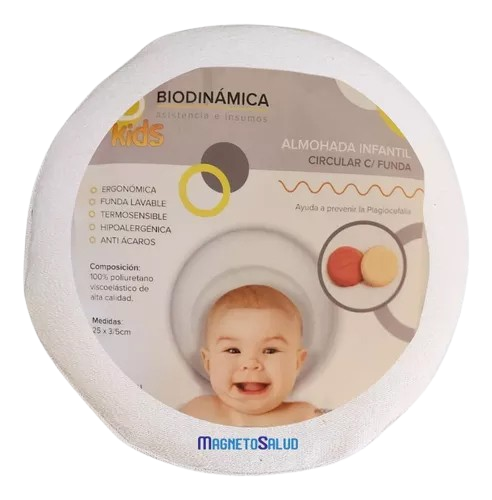 [BIO40] Almohada Kids Anti Plagiocefalia Circular con funda 25 x 3/4 cm   BIO40